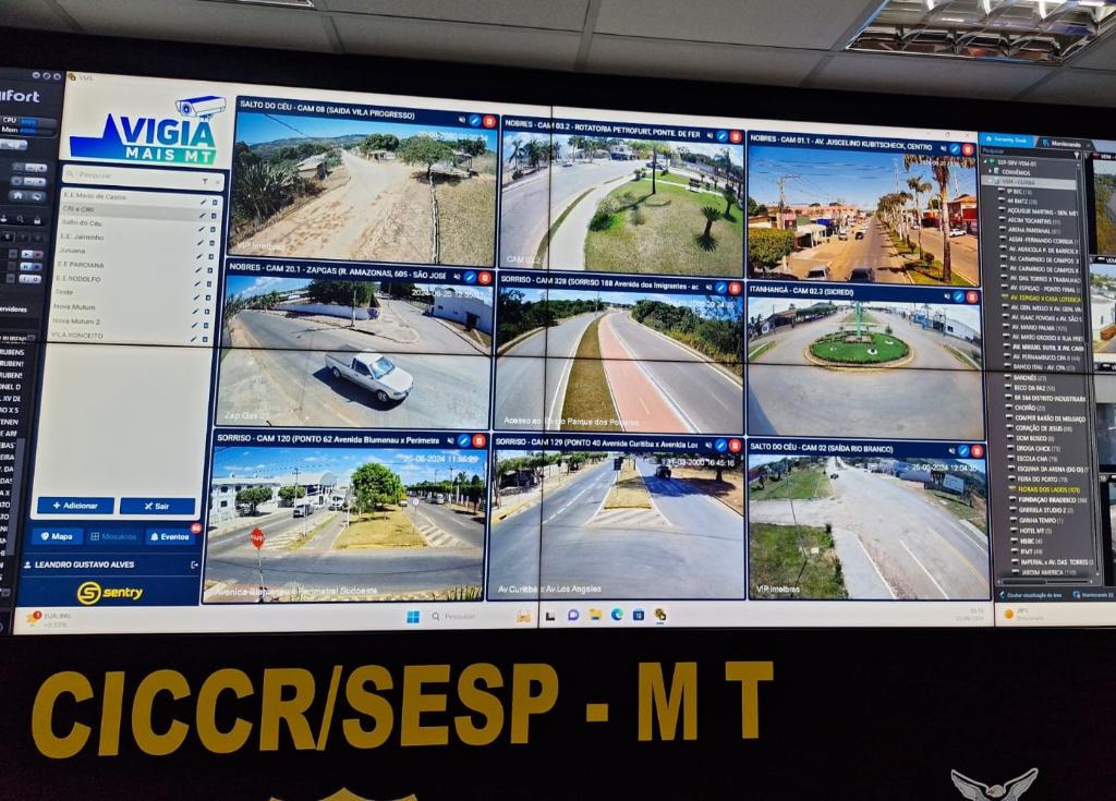 Câmeras do Vigia Mais MT permitem ao Governo recuperar R$ 19,6 milhões em veículos roubados e furtados - Da Central do Ciosp e por plataforma no celular os policiais acompanham as imagens das câmeras do Vigia Mais MT